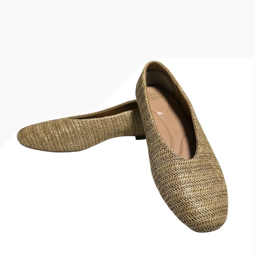 Madden NYC Womens Woven Straw Ballet Flats Tan Natural Size 7M Slip On Shoes